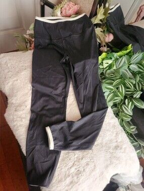 Women's Black Active Pull-On Pants with Contrast Trim